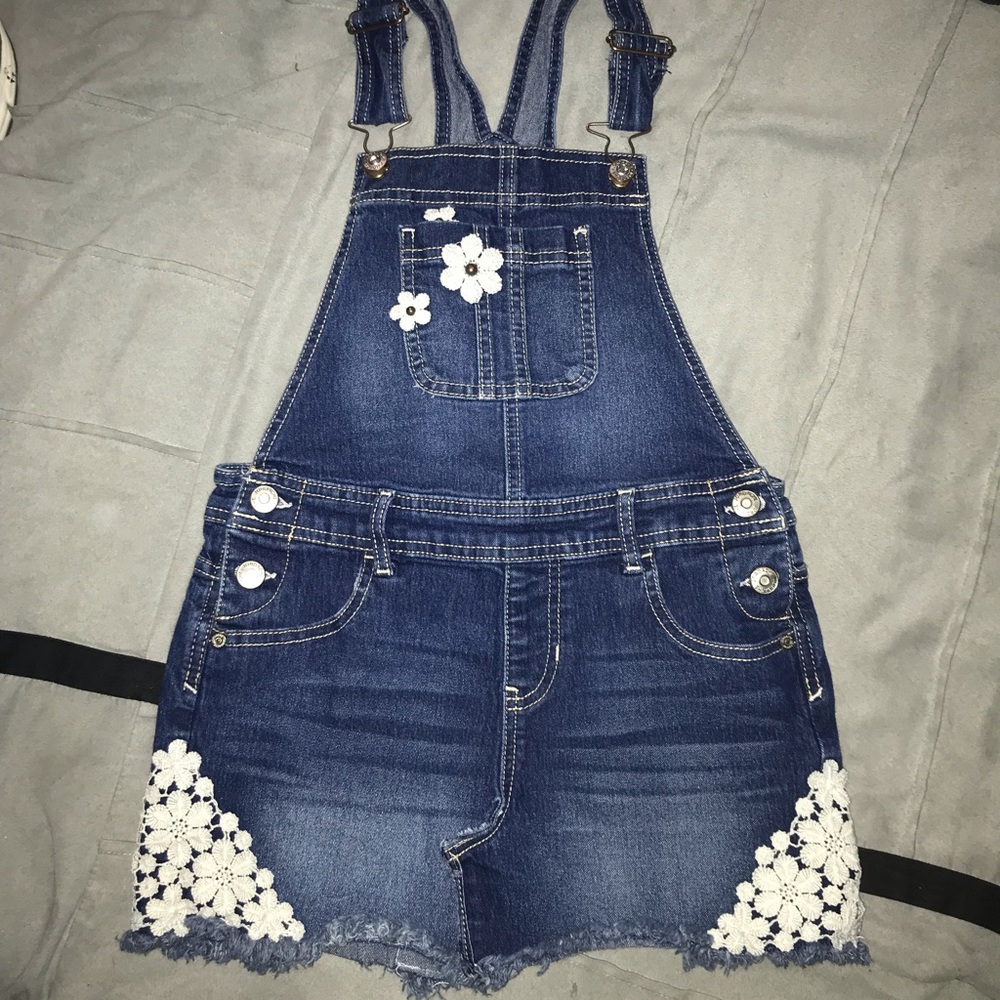 Girls denim overalls skirt